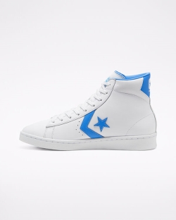 Converse OG Pro Leather Bayan Uzun Ayakkabı Beyaz/Beyaz/Mavi | 3067982-Türkiye